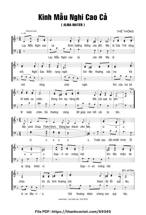Kinh Mẫu Nghi cao cả - Thế Thông - trang 1