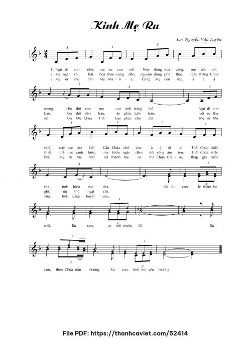Kinh mẹ ru - Lm. Nguyễn Văn Tuyên - trang 1
