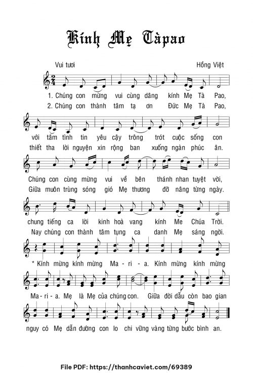 Kính Mẹ TàPao - Hồng Việt - trang 1
