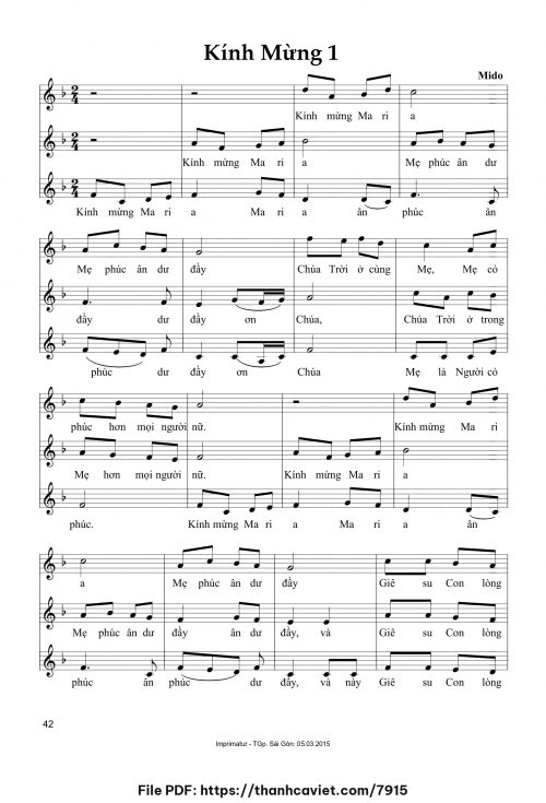 Kính Mừng 1 - Mido - trang 1