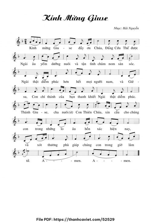Kính mừng Giuse - Hải Nguyễn - trang 1