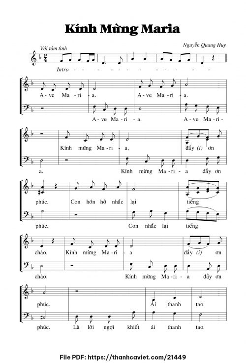Kính Mừng Maria - Nguyễn Quang Huy - trang 1