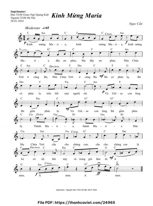 Kính mừng Maria - Ngọc Cẩn - trang 1