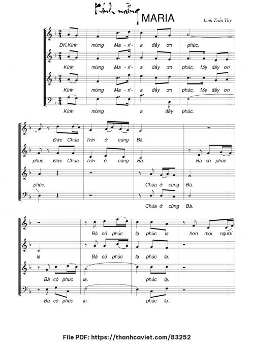 Kính Mừng Maria - Linh Trần Thy - trang 1