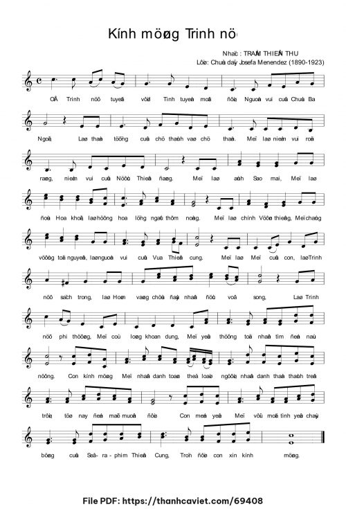 Kính mừng Trinh nữ - Trầm Thiên Thu - trang 1
