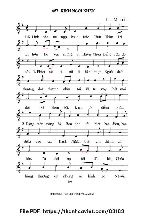 Kinh ngợi khen - Lm. Mi Trầm - trang 1