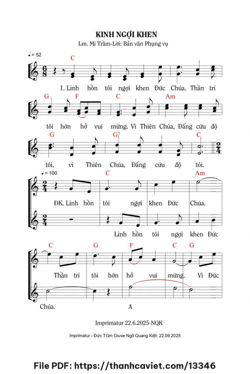 Kinh ngợi khen - Lm. Mi Trầm - trang 1
