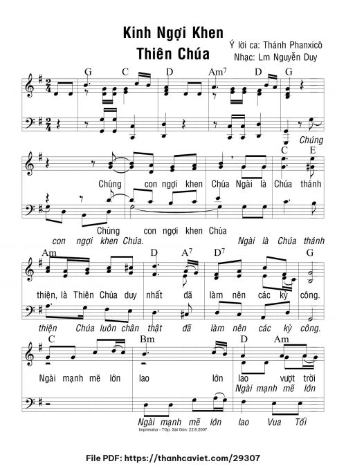 Kinh ngợi khen Thiên Chúa - Lm. Nguyễn Duy - trang 1