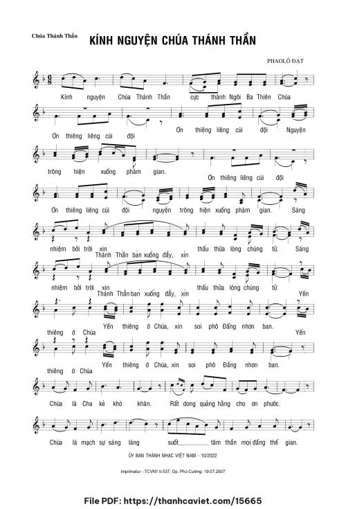 Kính nguyện Chúa Thánh Thần - Lm. Phaolô Đạt - trang 1