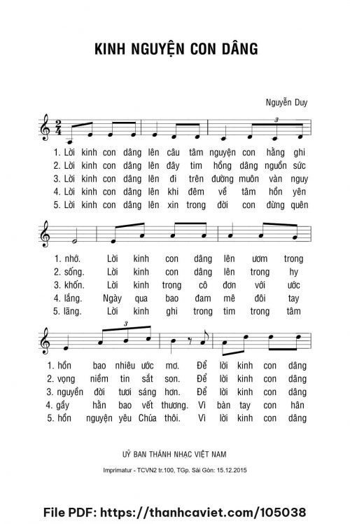 Kinh nguyện con dâng - Lm. Nguyễn Duy - trang 1