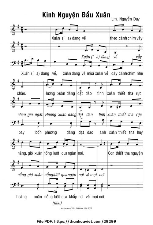 Kinh nguyện đầu xuân - Lm. Nguyễn Duy - trang 1