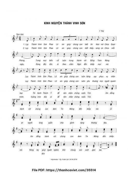 Kinh nguyện Thánh Vinh Sơn - 7 Thứ - trang 1
