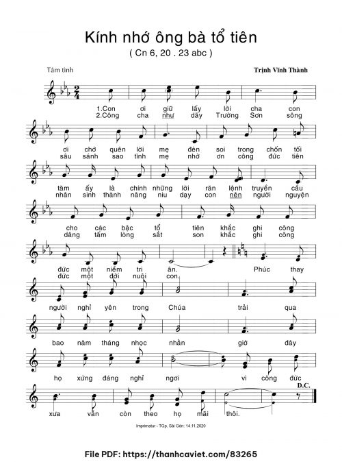 Kính nhớ ông bà tổ tiên - Trịnh Vĩnh Thành - trang 1