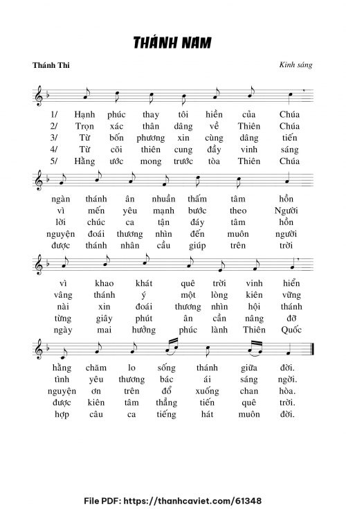 Kinh sáng Các Thánh Nam - Chưa biết - trang 1