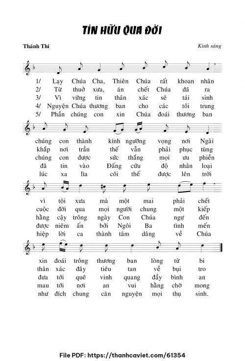 Kinh sáng cầu cho các tín hữu đã qua đời - Chưa biết - trang 1