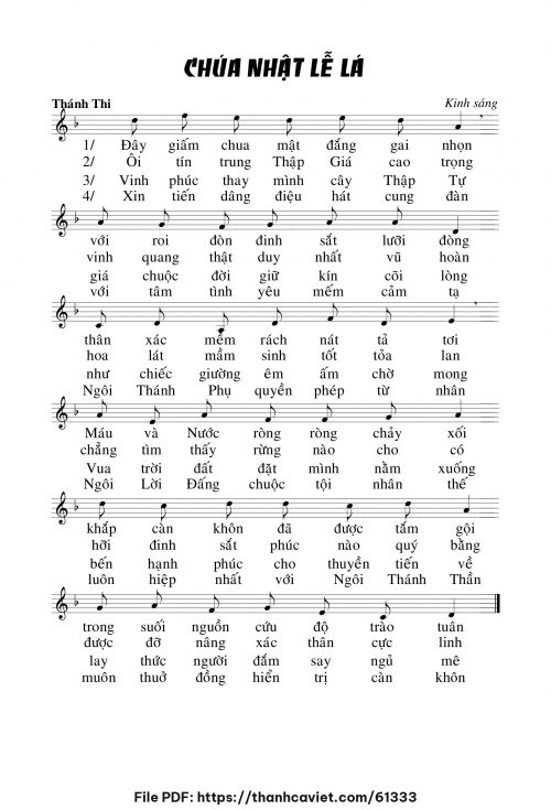 Kinh sáng Chúa nhật Lễ lá - Chưa biết - trang 1