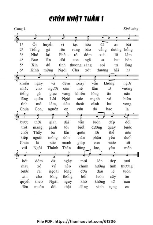 Kinh sáng Chúa nhật tuần I - Chưa biết - trang 1