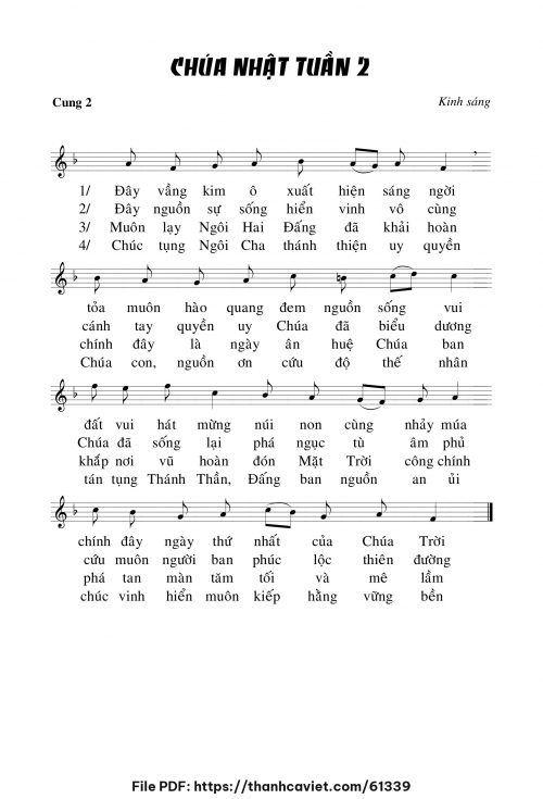 Kinh sáng Chúa nhật tuần II - Chưa biết - trang 1