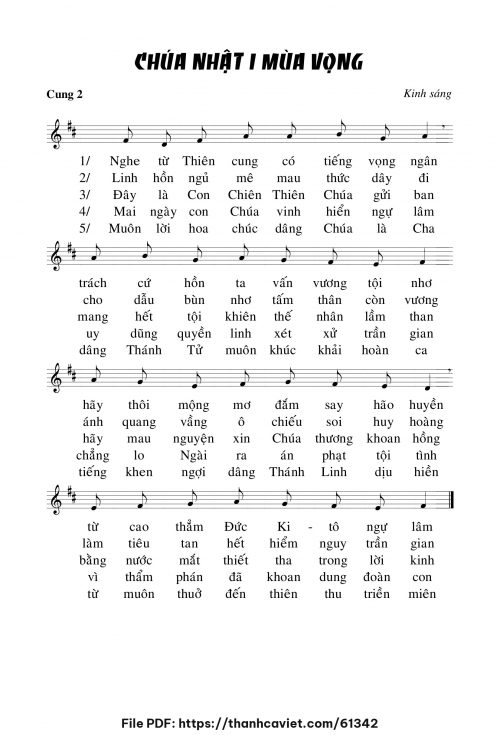 Kinh sáng cung 2 CN I mùa vọng - Chưa biết - trang 1