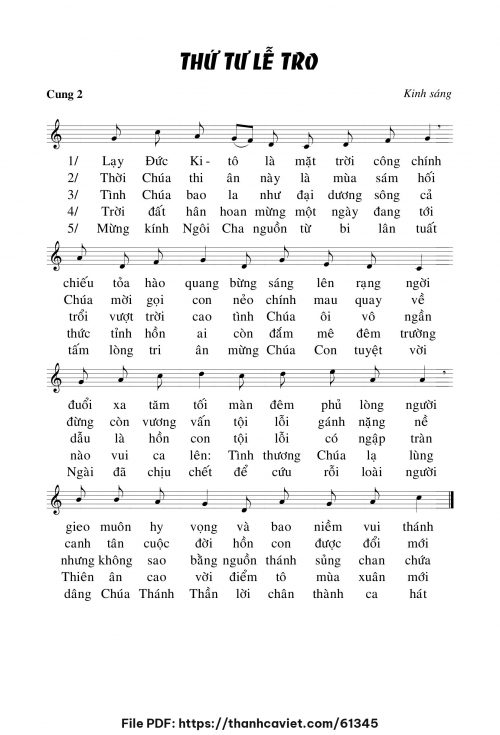Kinh sáng cung 2 Thứ tư lễ tro - Chưa biết - trang 1