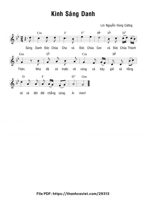 Kinh Sáng Danh - Lm. Nguyễn Hùng Cường - trang 1