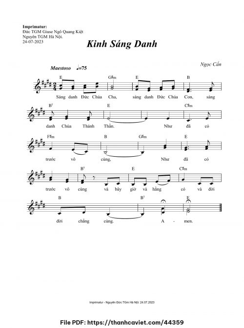 Kinh Sáng Danh - Ngọc Cẩn - trang 1