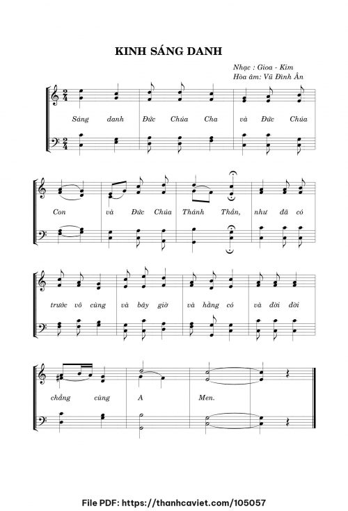 Kinh Sáng Danh - Gioa-Kim (Hòa âm: Vũ Đình Ân) - trang 1