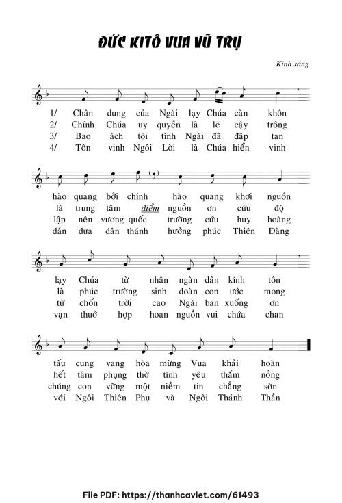 Kinh sáng Đức Kitô Vua vũ trụ - Chưa biết - trang 1