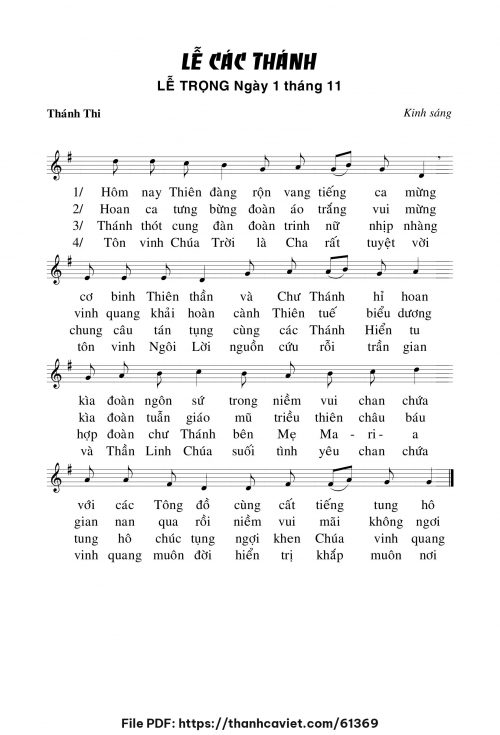 Kinh sáng Lễ Các Thánh - Chưa biết - trang 1
