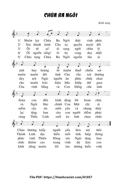 Kinh sáng Lễ CHÚA BA NGÔI - Chưa biết - trang 1