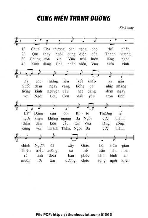 Kinh sáng Lễ Cung Hiến Thánh Đường - Chưa biết - trang 1