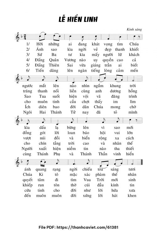 Kinh sáng Lễ Hiển Linh - Chưa biết - trang 1