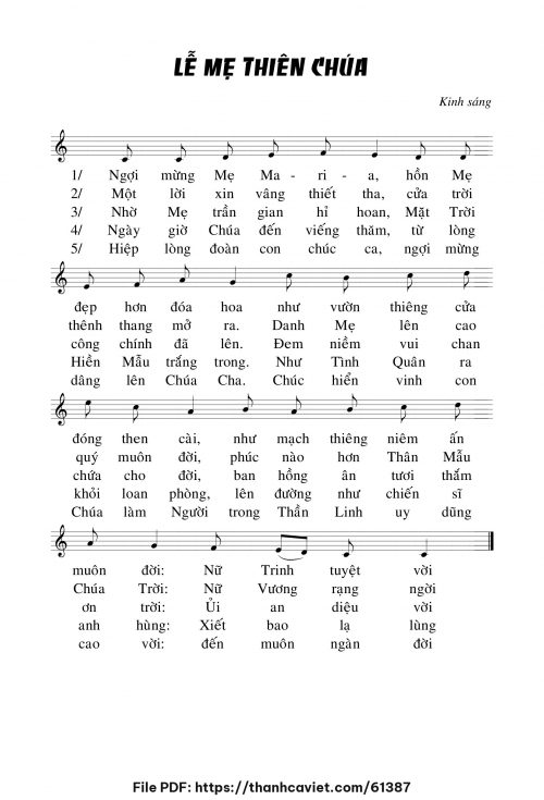 Kinh sáng Lễ Mẹ Thiên Chúa - Chưa biết - trang 1