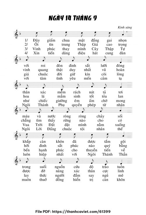 Kinh sáng Lễ Suy tôn Thánh giá - Chưa biết - trang 1
