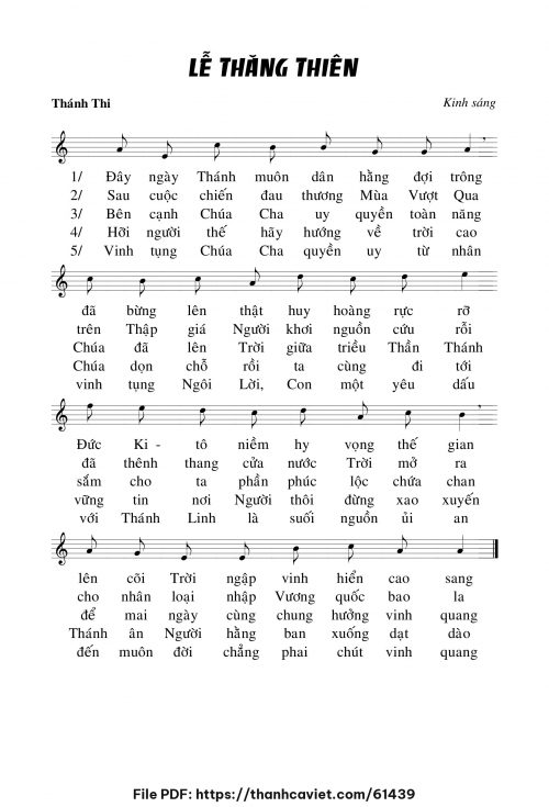 Kinh sáng Lễ Thăng Thiên - Chưa biết - trang 1