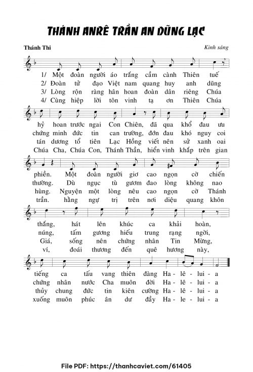 Kinh sáng Lễ Thánh Anrê Trần An Dũng Lạc - Chưa biết - trang 1