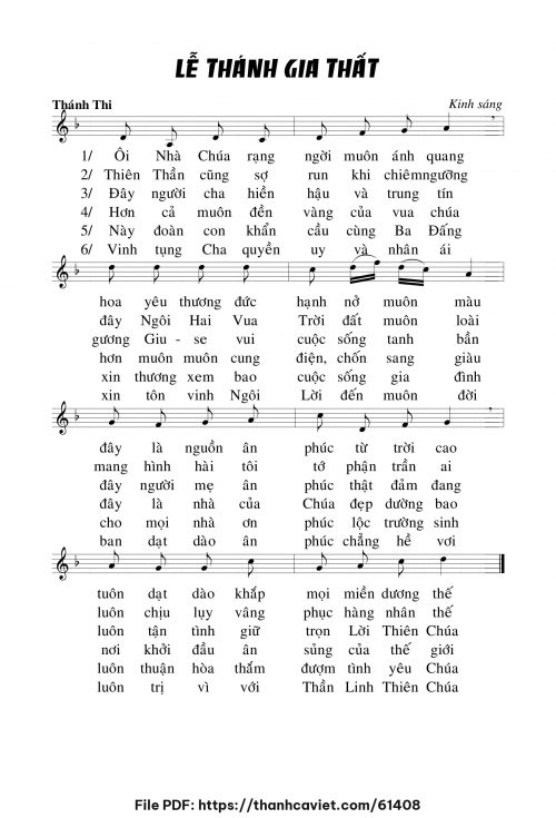 Kinh sáng Lễ Thánh Gia Thất - Chưa biết - trang 1