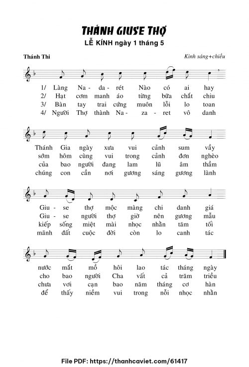 Kinh sáng Lễ Thánh Giuse thợ - Chưa biết - trang 1