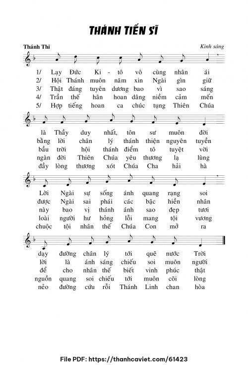 Kinh sáng Lễ Thánh TIẾN SĨ - Chưa biết - trang 1
