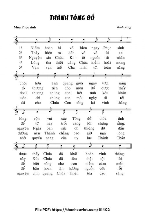 Kinh sáng Lễ THÁNH TÔNG ĐỒ mùa PS - Chưa biết - trang 1