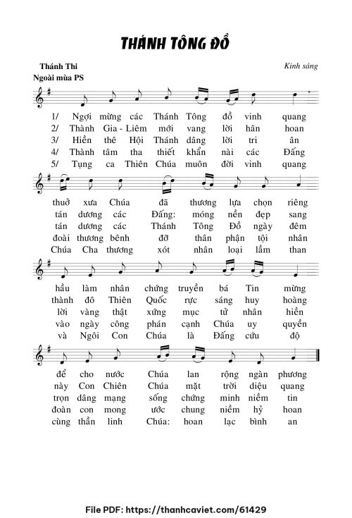 Kinh sáng Lễ Thánh TÔNG ĐỒ ngoài mùa PS - Chưa biết - trang 1