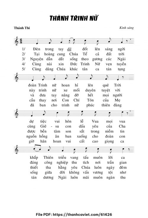 Kinh sáng Lễ Thánh TRINH NỮ - Chưa biết - trang 1
