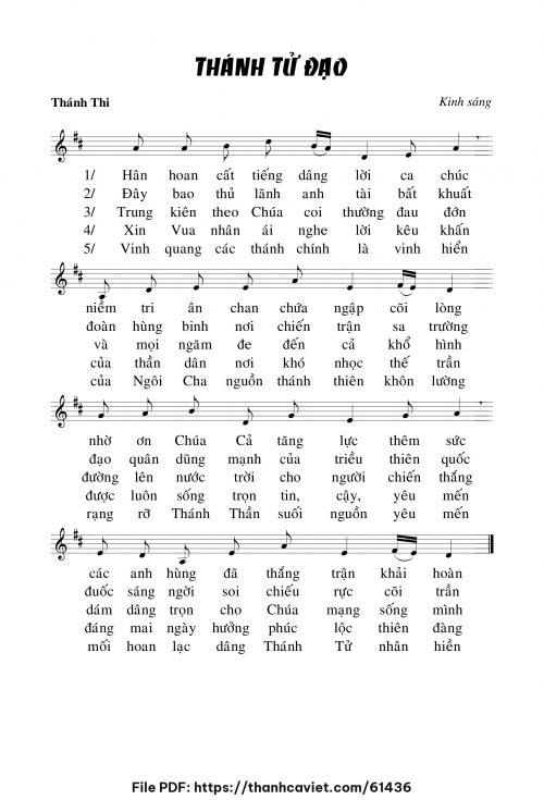 Kinh sáng Lễ Thánh TỬ ĐẠO - Chưa biết - trang 1