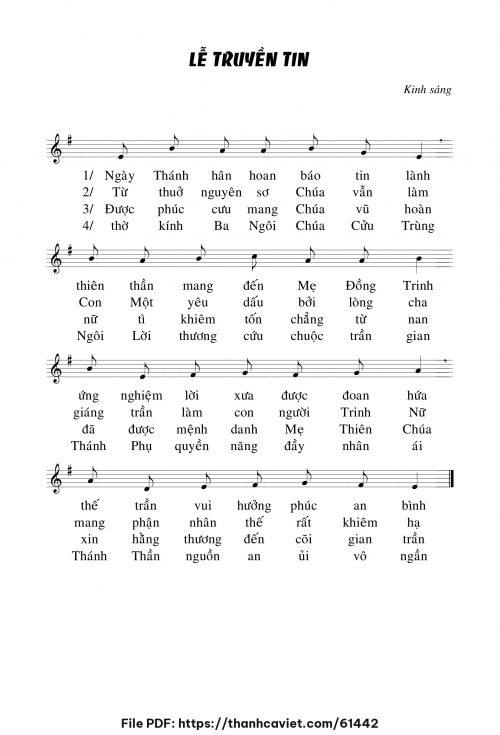 Kinh sáng Lễ TRUYỀN TIN - Chưa biết - trang 1