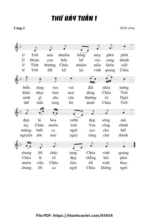 Kinh sáng thứ bảy tuần I - Chưa biết - trang 1