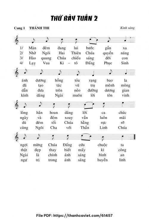 Kinh sáng thứ bảy tuần II - Chưa biết - trang 1
