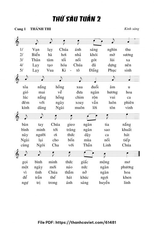 Kinh sáng thứ sáu tuần II - Chưa biết - trang 1