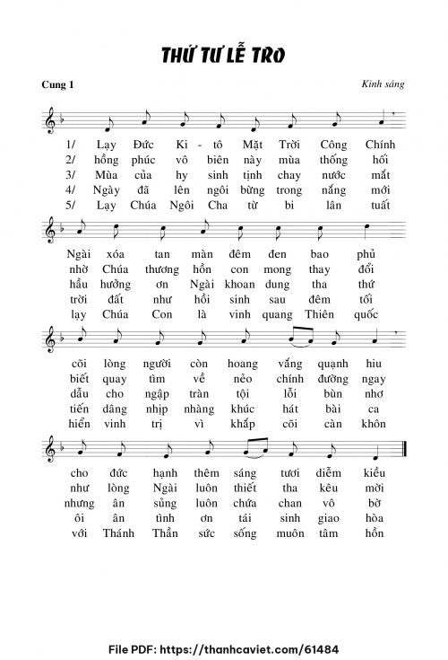 Kinh sáng thứ tư lễ Tro - Chưa biết - trang 1