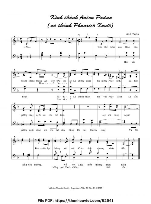 Kính thánh Antôn Padua - Anh Tuấn - trang 1