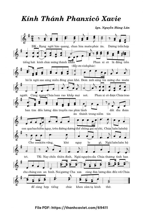 Kính Thánh Phanxicô Xavie - Nguyễn Hùng Lân - trang 1